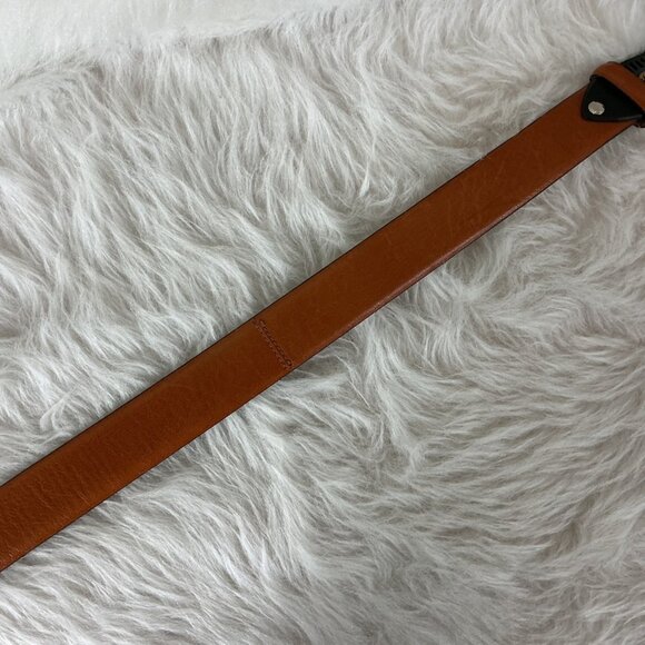 Michael Toschi Brown Leather Belt Black Perforated Rubber Section 42 - Picture 4 of 9